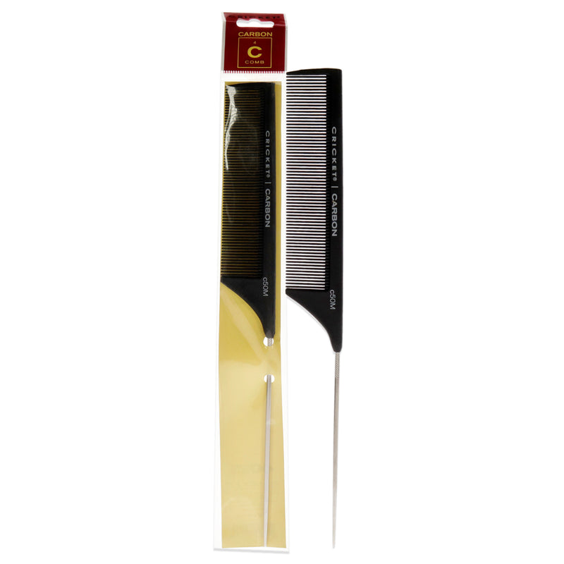 Cricket Carbon Comb Seamless Fine Tooth Pattern Metal Rattail C50m Unisex Gift Set