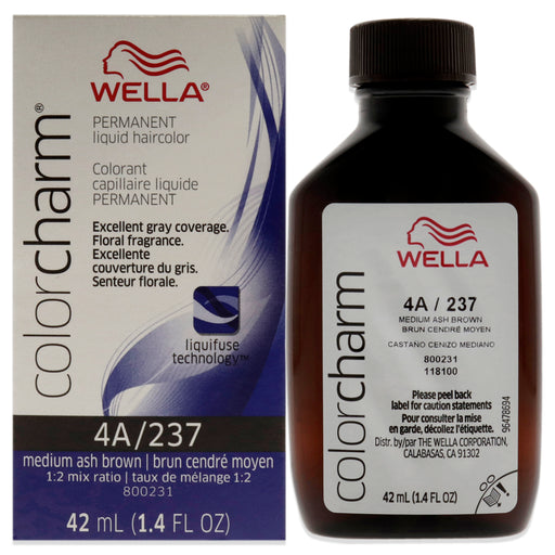 Wella Color Charm Permanent Liquid Hair Color 237 4a Medium Ash