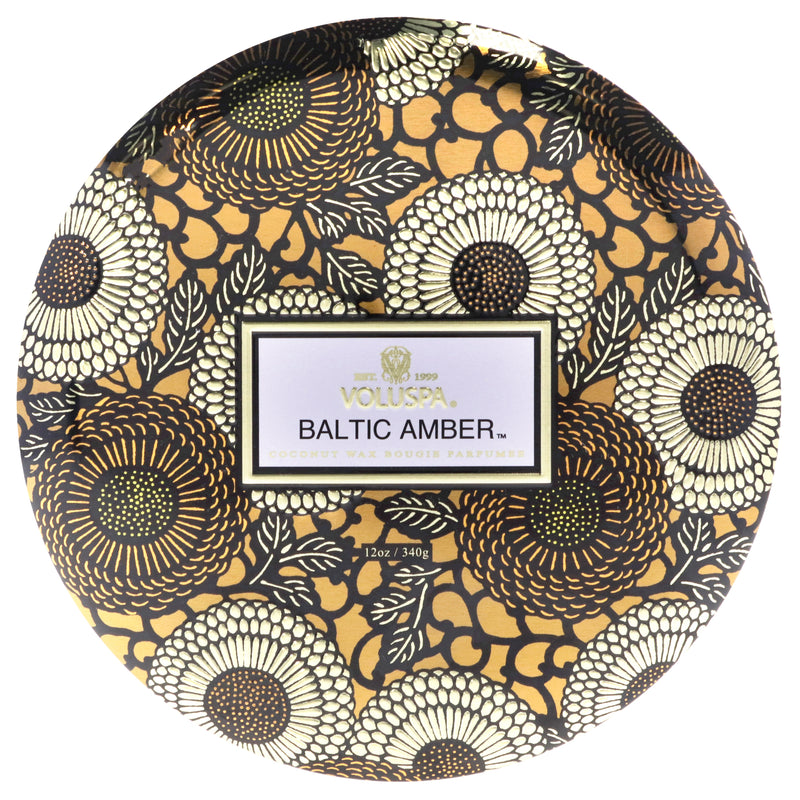 Voluspa Japonica Collection 3 Wick Tin Candle Baltic Amber Unisex Fragrance