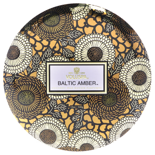 Voluspa Japonica Collection 3 Wick Tin Candle Baltic Amber Unisex Fragrance