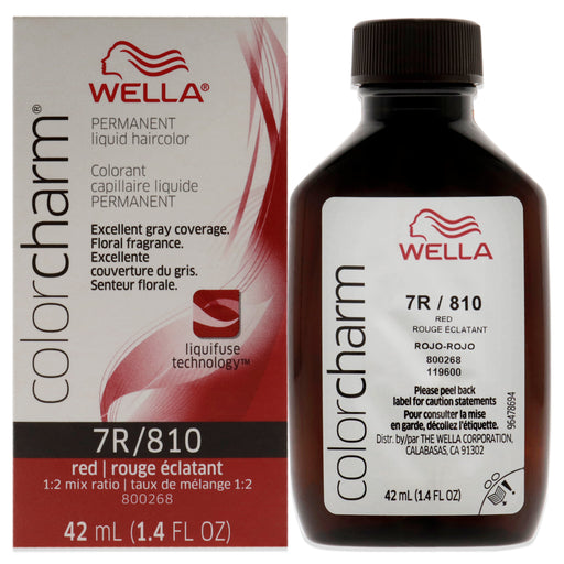 Wella Color Charm Permanent Liquid Hair Color 810 7r Red Red Int