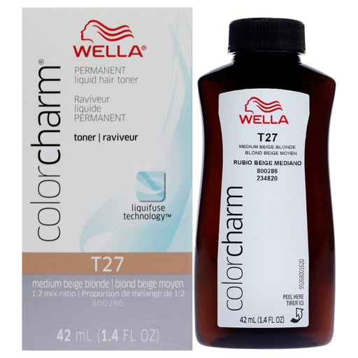 Wella Color Charm Permanent Liquid Toner T27 Medium Beige Blonde for Women