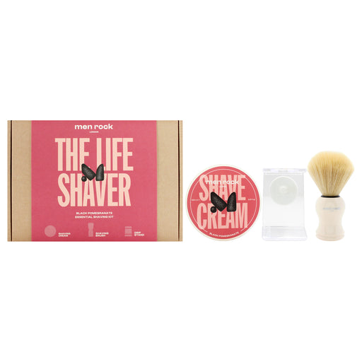 Men Rock The Life Shaver Essential Shaving Kit Black Pomegranate Men's Gift Set