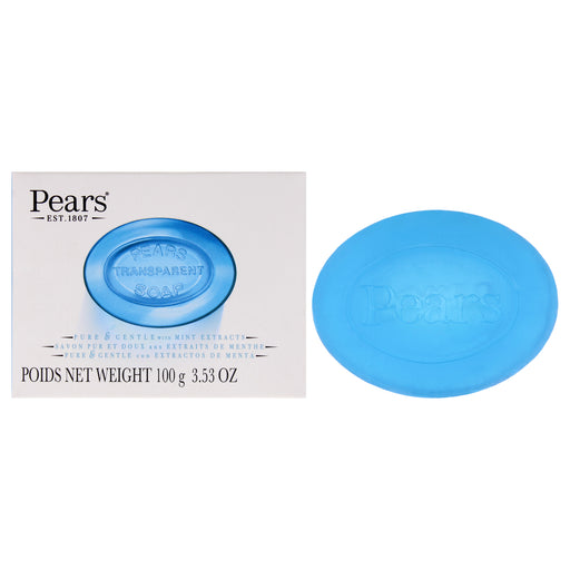 Pears Pure And Gentle With Glycerin And Mint Extracts Blue