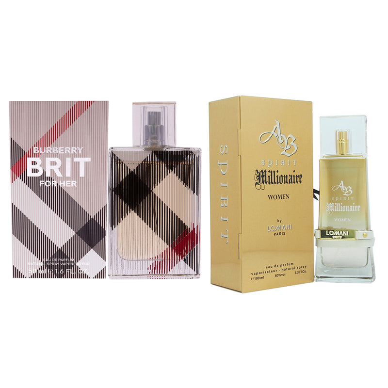 Various Designers Ab Spirit Millionaire And Burberry Brit Kit Women's Eau De Parfum Gift Set