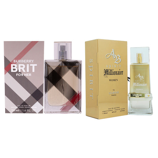 Various Designers Ab Spirit Millionaire And Burberry Brit Kit Women's Eau De Parfum Gift Set