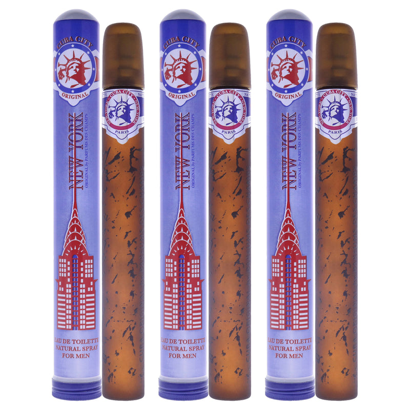 Cuba City New York Pack Of 3 Men's Eau De Toilette