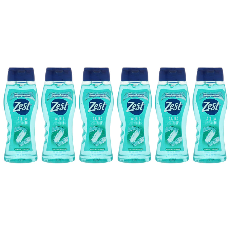 Zest Hydrating Body Wash Aqua Pack Of 6