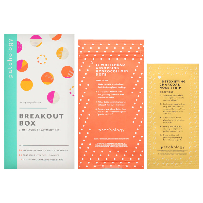 Patchology Breakout Box 3-In-1 Acne Treatment Kit Unisex Gift Set
