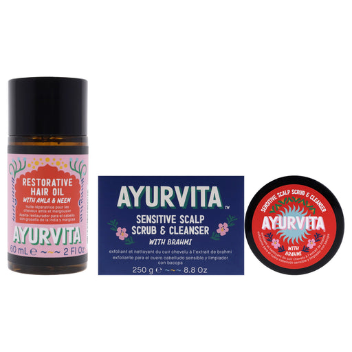 Ayurvita Amla And Neem Restorative Hair Oil With Brahmi Sensitive Sca Unisex Gift Set