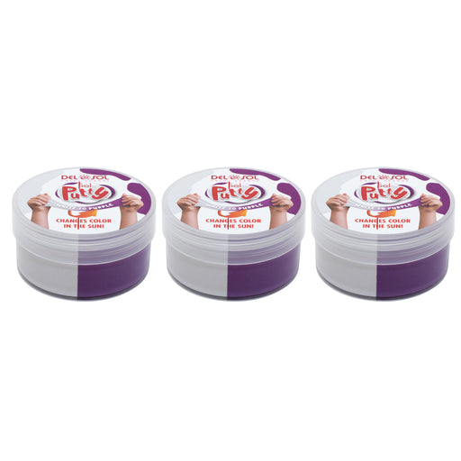 Delsol Color-Changing Sol Putty White To Purple Pack Of 3 Unisex Gift Set
