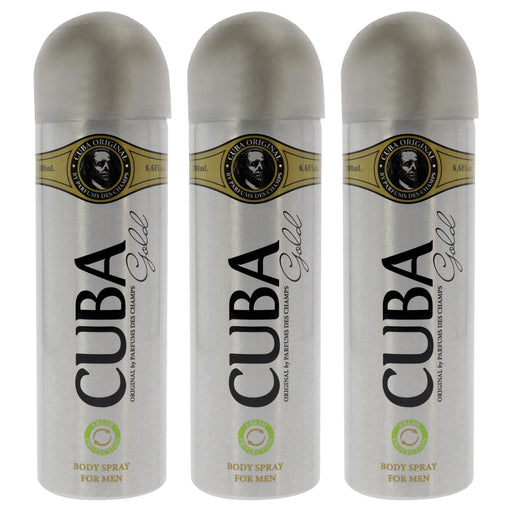 Cuba Gold Pack Of 3 Men's Body Spray