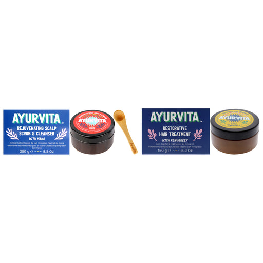 Ayurvita Restorative Hair Treatment With Fenugreek And Maka Rejuvenat Unisex Gift Set