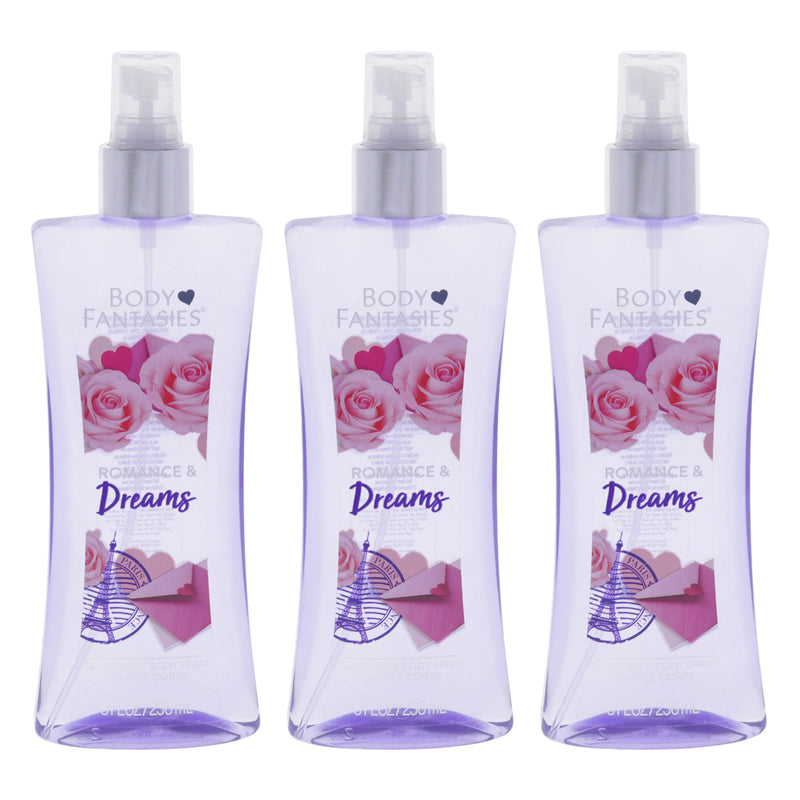 Body Fantasies Romance And Dreams Pack Of 3 Women's Body Spray