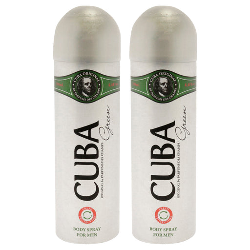 Cuba Green Pack Of 2 Men's Body Spray