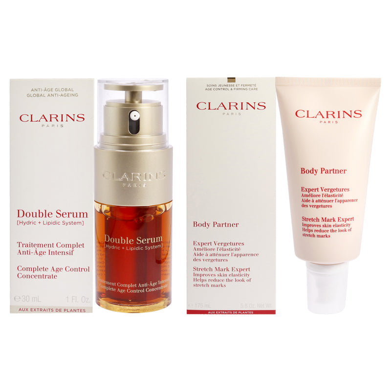 Clarins Double Serum Complete Age Control Concentrate And Body Partn Unisex Gift Set