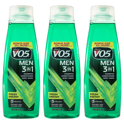 Alberto Vo5 3-In-1 Fresh Energy Shampoo Conditioner And Body Wash Pack