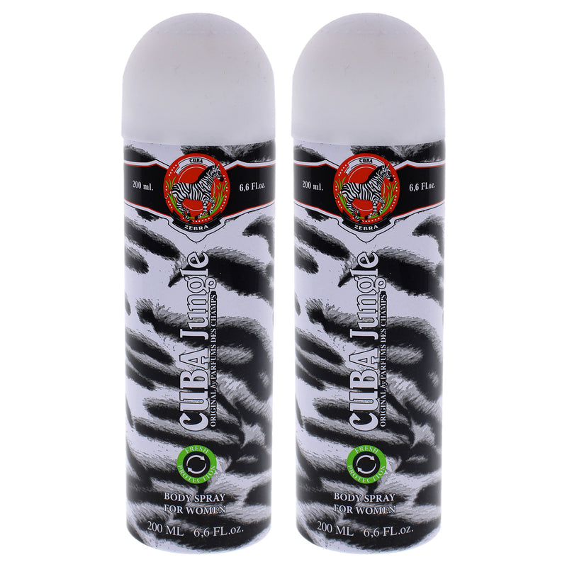Cuba Jungle Zebra Pack Of 2 Women's Body Spray