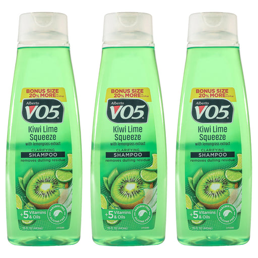 Alberto Vo5 Clarifying Kiwi Lime Squeeze Shampoo Pack Of 3