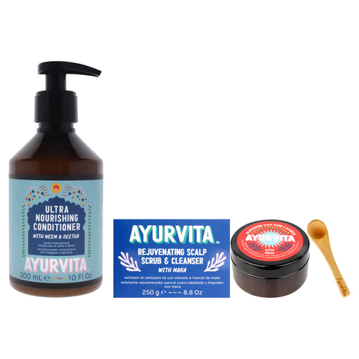 Ayurvita Maka Rejuvenating Scalp Scrub And Cleanser With Neem And Ree Unisex Gift Set