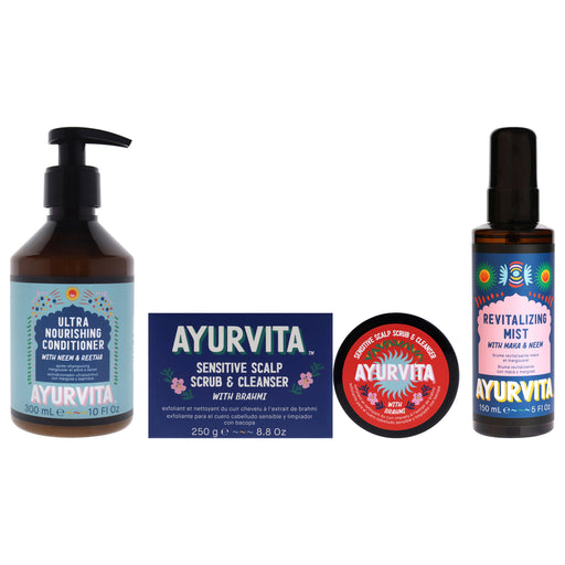 Ayurvita Brahmi Sensitive Scalp Scrub And Cleanser Neem And Reetha Unisex Gift Set