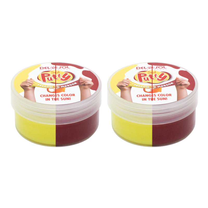 Delsol Color-Changing Sol Putty Yellow To Red Pack Of 2 Unisex Gift Set