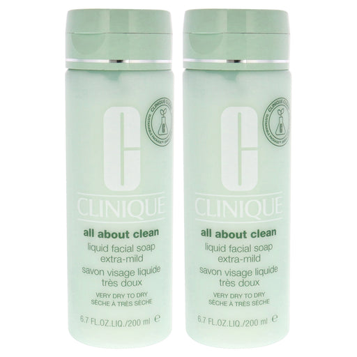 Clinique All About Clean Liquid Facial Soap Extra Mild Pack Of 2