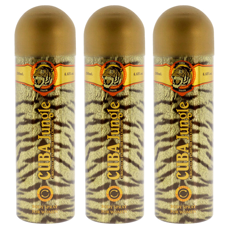 Cuba Jungle Tiger Pack Of 3 Women's Body Spray