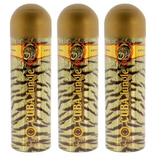 Cuba Jungle Tiger Pack Of 3 Women's Body Spray