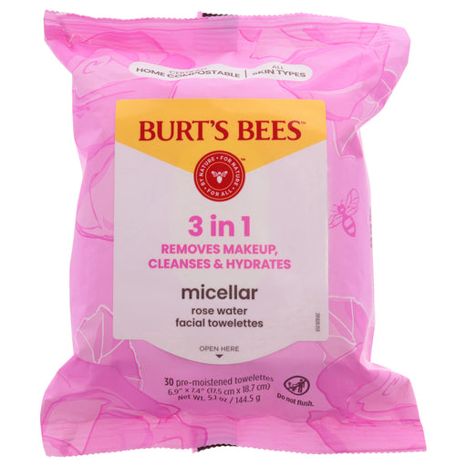 Burt's Bees Micellar Makeup Removing Towelettes Rose Water