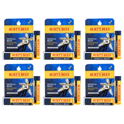 Burt's Bees Vanilla Bean Moisturizing Lip Balm Blister Pack Of 6