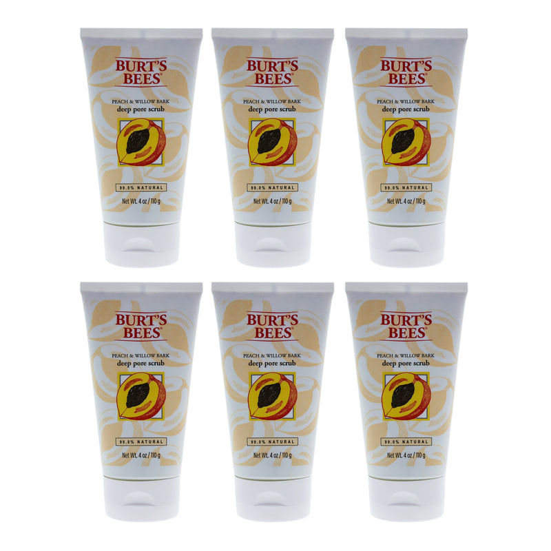 Burt's Bees Peach And Willow Bark Deep Pore Scrub Pack Of 6