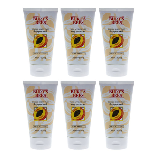 Burt's Bees Peach And Willow Bark Deep Pore Scrub Pack Of 6