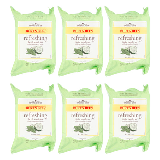 Burt's Bees Facial Cleansing Towelettes Cucumber And Sage Pack Of 6
