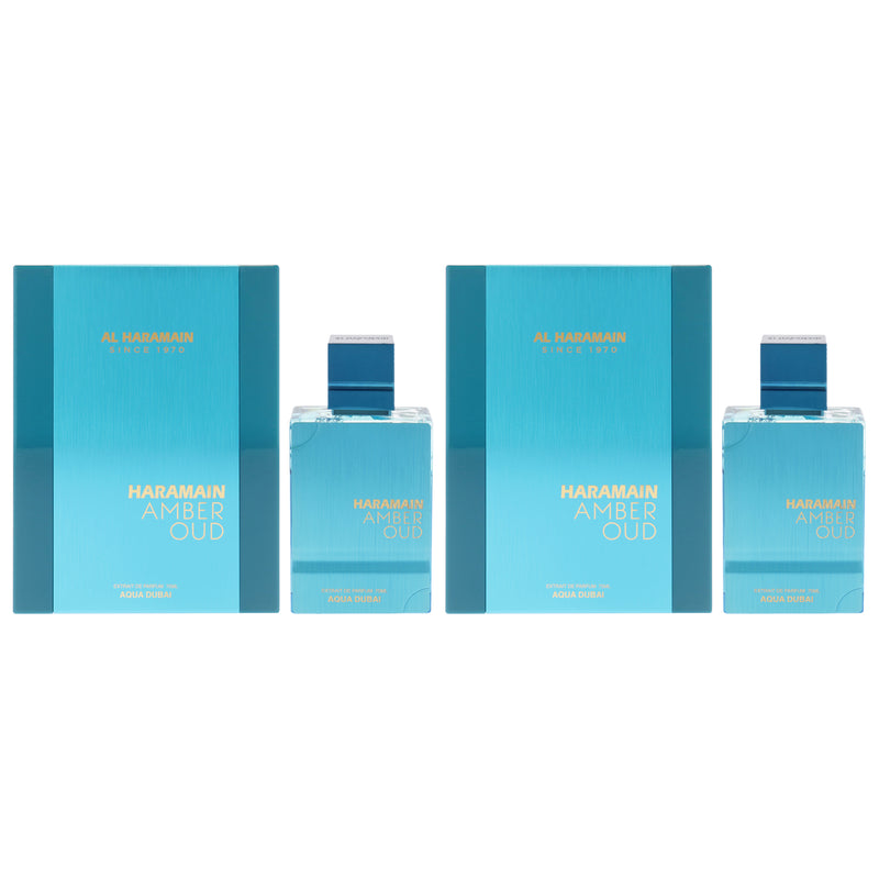 Al Haramain Amber Oud Aqua Dubai Edition Pack Of 2 Unisex Extrait De Parfum