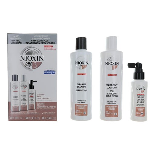 Nioxin 3d Care System Kit 3 For Colored Hair Light Thinning Balanced Moisture Gift Set