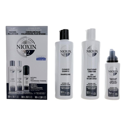 Nioxin 3d Care System Kit 2 For Natural Hair Progressed Thinning Light Moisture Gift Set