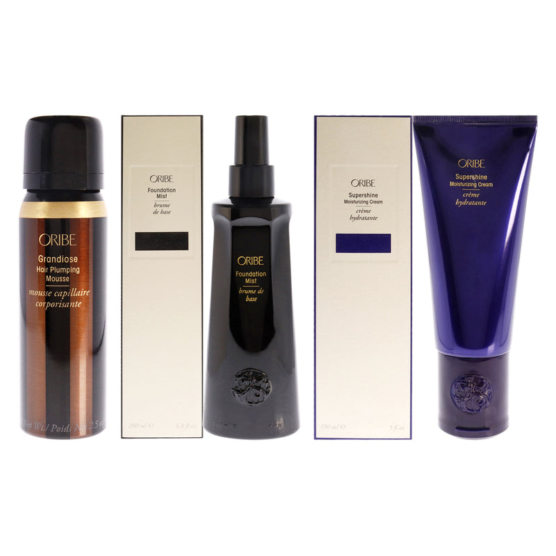 Oribe Foundation Mist And Grandiose Hair Plumping Mousse And Super Unisex Gift Set