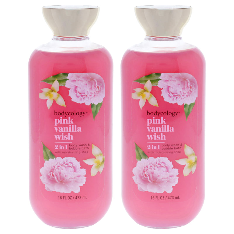 Bodycology 2 In 1 Body Wash And Bubble Bath Pink Vanilla Wish Pack