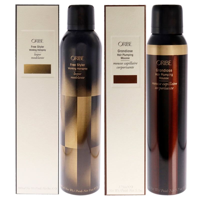 Oribe Grandiose Hair Plumping Mousse And Free Styler Working Hairs Unisex Gift Set
