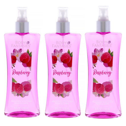 Body Fantasies Raspberry Fragrance Body Pack Of 3 Women's Body Spray
