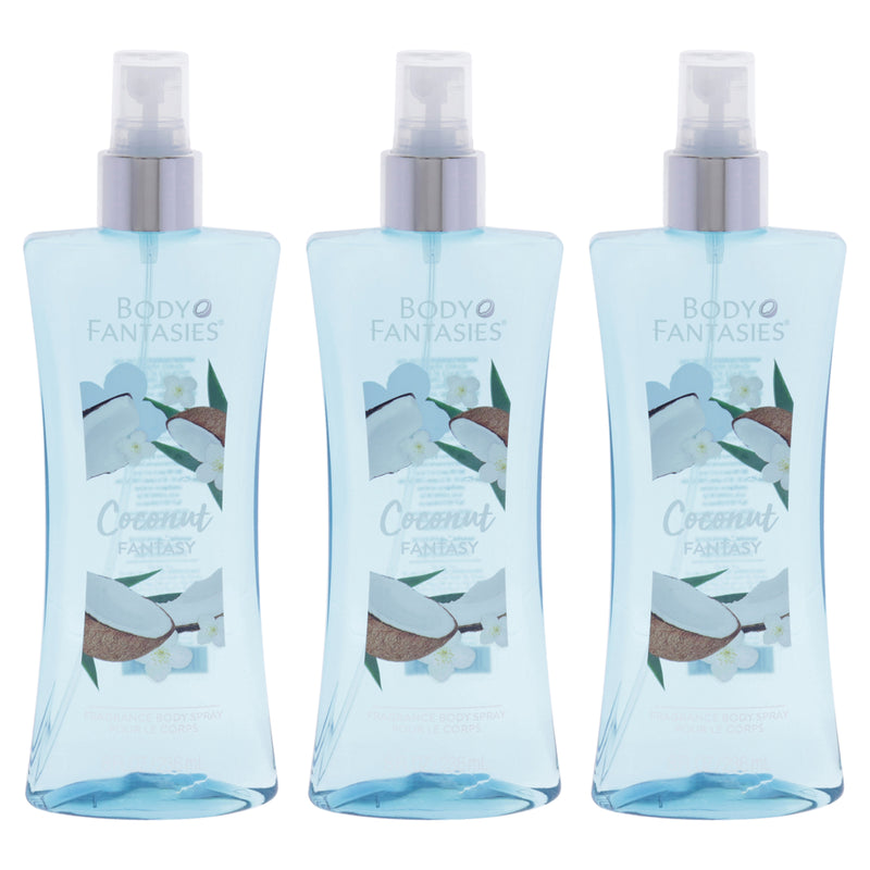 Body Fantasies Coconut Fantasy Pack Of 3 Women's Body Spray