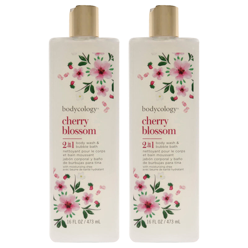 Bodycology 2 In 1 Body Wash And Bubble Bath Cherry Blossom Pack Of