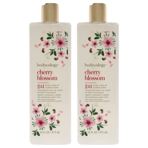 Bodycology 2 In 1 Body Wash And Bubble Bath Cherry Blossom Pack Of