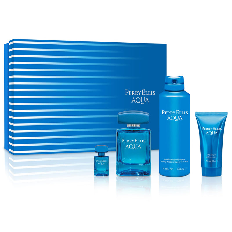 Perry Ellis Aqua 4pc Men's Eau De Toilette Gift Set