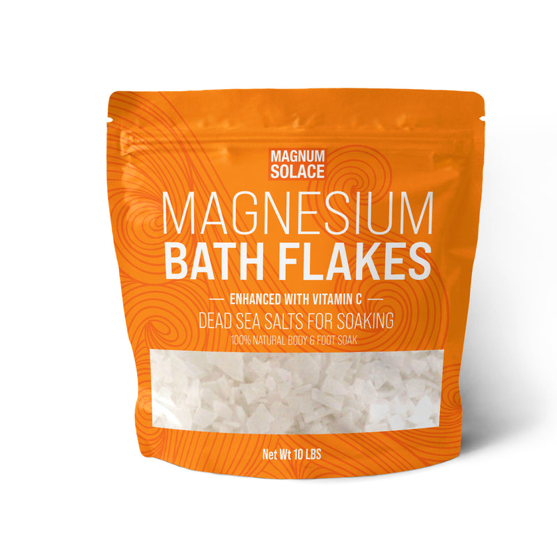 Magnum Solace Magnesium Bath Flakes With Vitamin C 10 Lbs Dead Sea Salts For Soaking