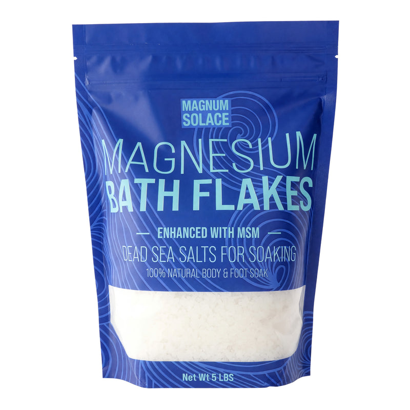 Magnum Solace Magnesium Bath Flakes With Msm 5 Lbs Dead Sea Salts For Soaking