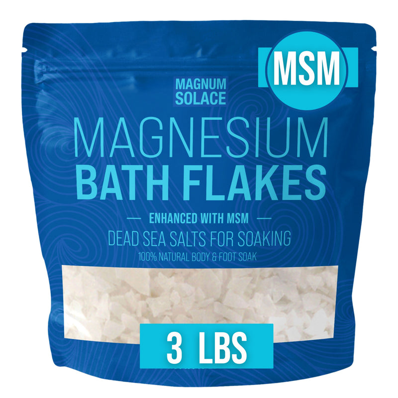 Magnum Solace Magnesium Bath Flakes With Msm 3 Lbs Dead Sea Salts For Soaking