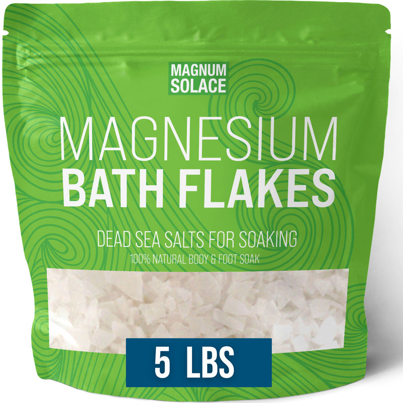 Magnum Solace Magnesium Bath Flakes 5 Lbs Dead Sea Salts For Soaking Unscented