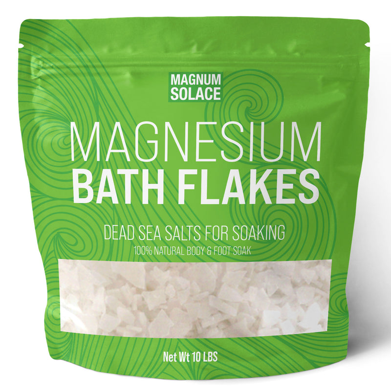 Magnum Solace Magnesium Bath Flakes 10 Lbs Dead Sea Salts For Soaking Unscented